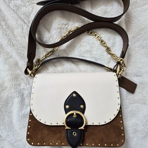 Coach Colorblock Beat Leather Shoulder Bag